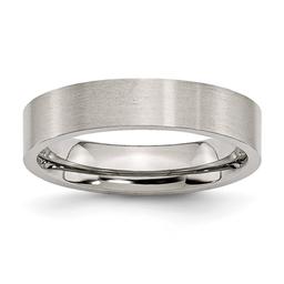 Mens Gentlemen's Classics(tm) 5mm Flat Silver Brushed Wedding Band