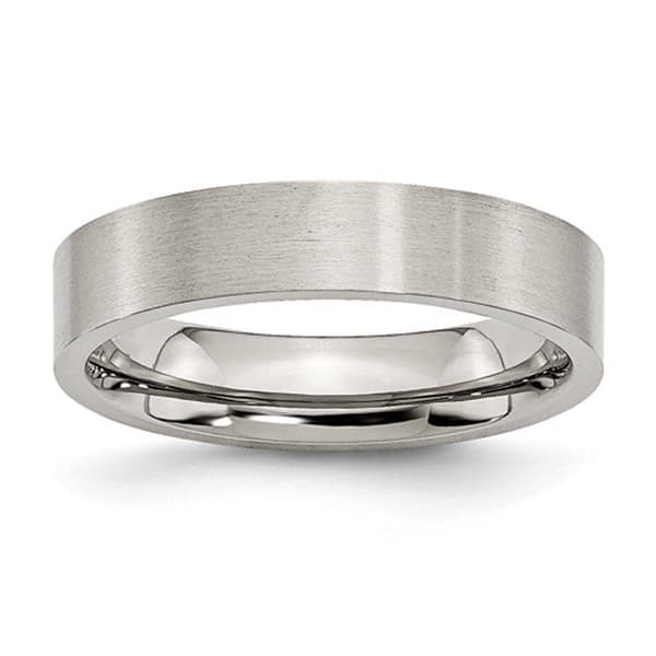 Mens Gentlemen's Classics&#40;tm&#41; 5mm Flat Silver Brushed Wedding Band - image 