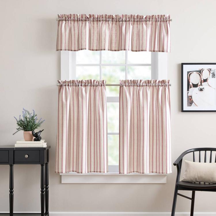 Banner Stripe 3pc. Tier Kitchen Curtain Set
