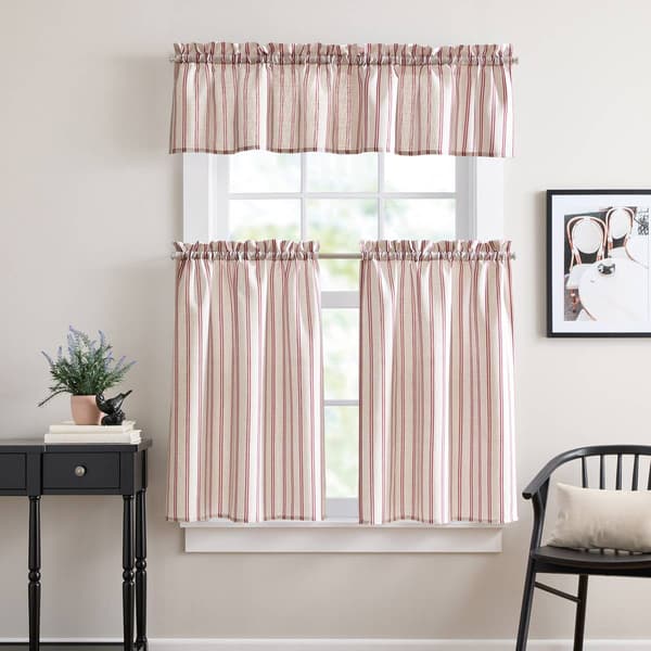 Banner Stripe 3pc. Tier Kitchen Curtain Set - image 