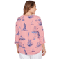 Plus Size Ruby Rd. Must Haves II 3/4 Sleeve Stripe Sailboat Tee - image 2