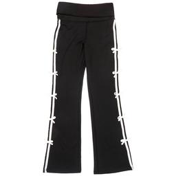 Girls (7-16) No Comment Bow/Stripe Foldover Flare Leggings
