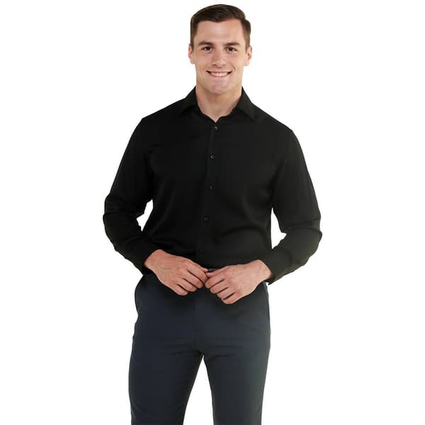 Mens Bill Blass Regular Fit Double Twill Long Sleeve Dress Shirt - image 