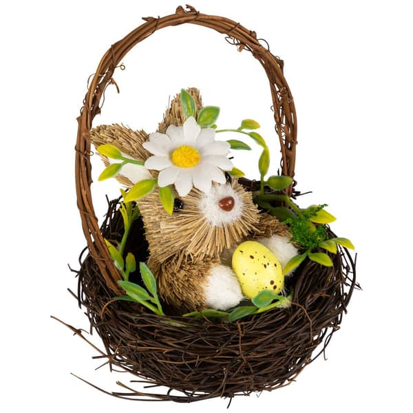 Northlight Seasonal Twig Basket with Rabbit Easter D&#233;cor