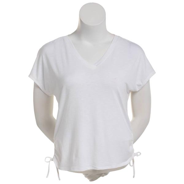 Womens French Laundry Solid Dolman V-Neck Tee w/Side Shirring - image 