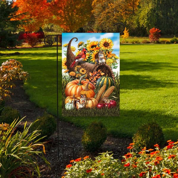 Briarwood Lane Cornucopia & Critters Garden Flag