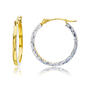Gold Classics&#40;tm&#41; 10kt. Two-Tone Gold Diamond Cut Hoops - image 1