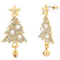 Gold Plated Christmas Tree Earrings with Jingle Bells - image 1