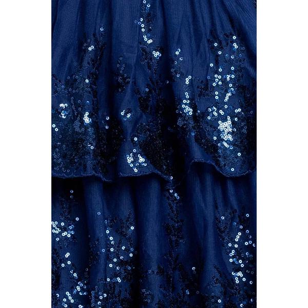 Juniors Blondie Nites Lace Illusion Double Tier Halter Dress