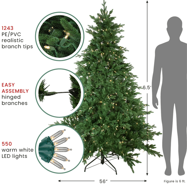Northlight 6.5ft. Real Touch™ Pre-Lit Balsam Christmas Tree
