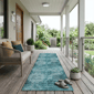 HomeRoots Teal Floral Medallion Non Skid Runner Rug - image 1