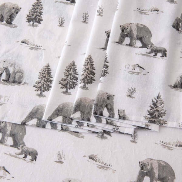 Freshfolds Premium Cotton Flannel Polar Bears 4pc. Sheet Set