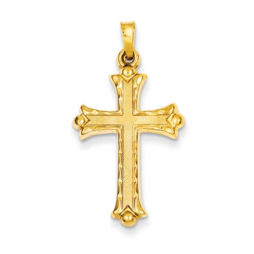 Unisex Gold Classics™ 14kt. Hollow Fleur De Lis Cross...