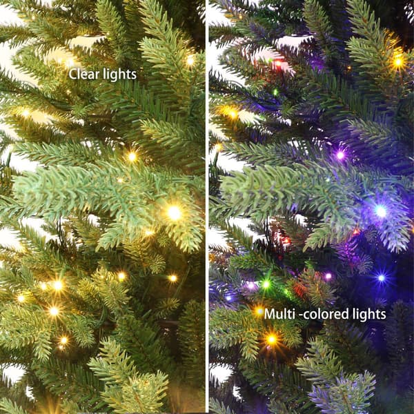 Puleo International 7.5ft. Pre-Lit Fir Artificial Christmas Tree