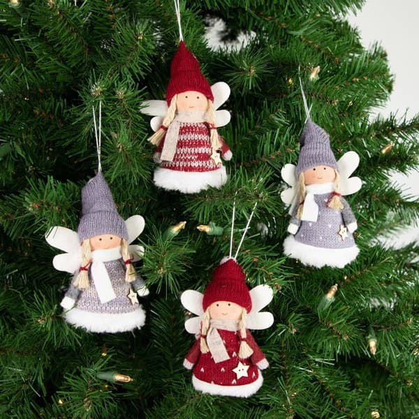 Northlight Seasonal Plush Christmas Ornaments - Set of 4