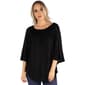 Womens 24/7 Comfort Apparel 3/4 Sleeve Pleated Peasant Top - image 1