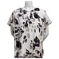 Womens Sara Michelle Short Flutter Sleeve Floral Hardware Blouse - image 1