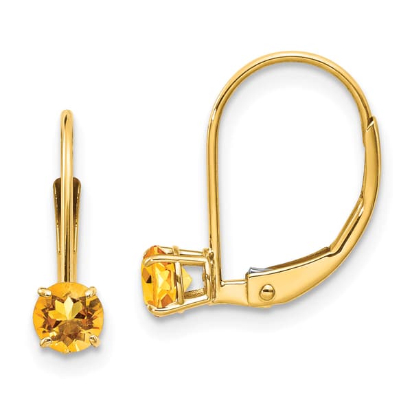 Gemstone Classics&#40;tm&#41; 14kt. Gold Citrine Drop Earrings - image 