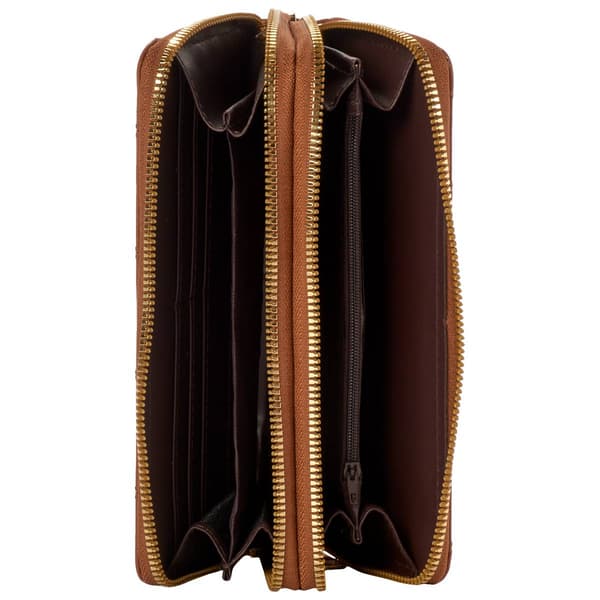 Womens Deluxity Quilted Double Zip Wallet