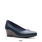 Womens Clarks® Mallory Berry Leather Wedge Pumps - image 8