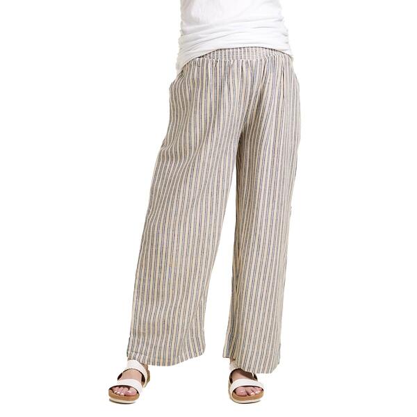 Womens Times Two Smocked Waist Band Sold Linen Maternity Pants - image 
