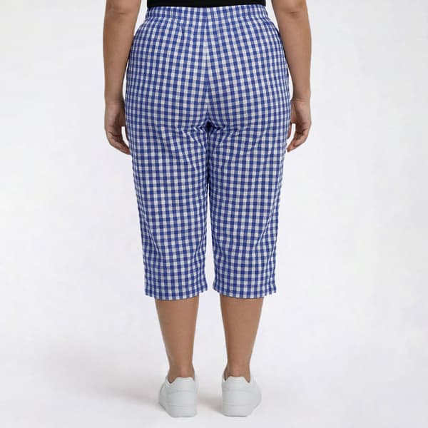 Plus Size Jordana Rose Seersucker Gingham Capris