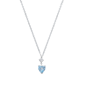 Saffron 1ctw. Heart Cut Aqua Moissanite Diamond Pendant Necklace - image 1