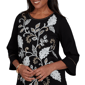 Petite Alfred Dunner Travel Advisory Leaf Embroidery Blouse - image 5