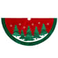 Kurt S. Adler 48in. Red Velvet w/ Green Trees Tree Skirt - image 1