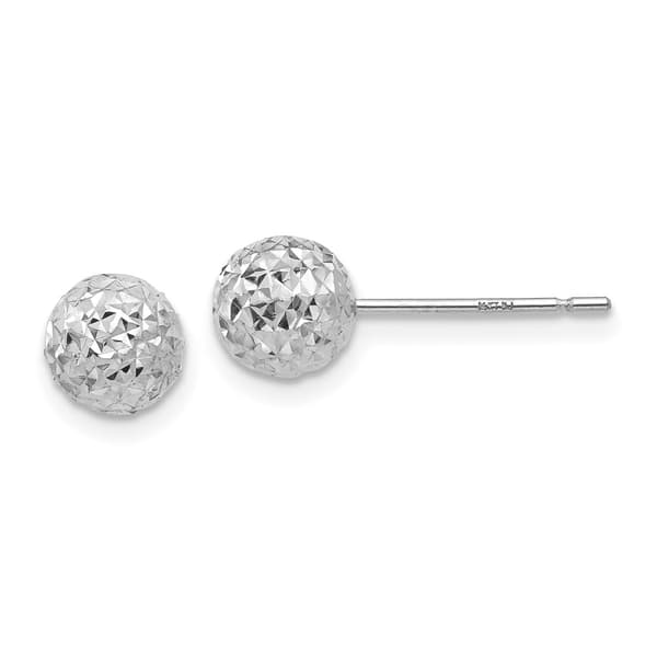 Gold Classics&#40;tm&#41; 14kt. White Gold 6mm Stud Earrings - image 