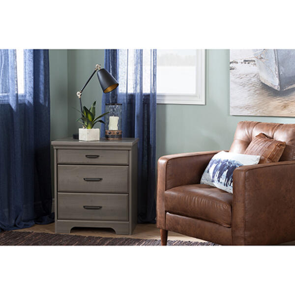 South Shore Versa Nightstand with Charging Station &amp; Drawers