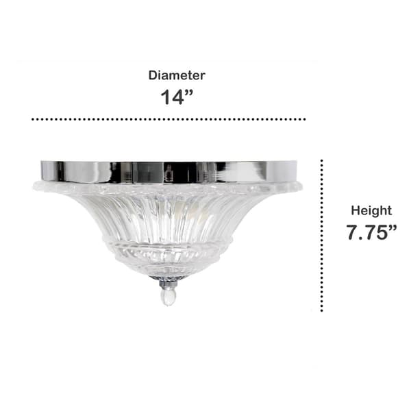 Lalia Home Blossom 2 Light Glass Ceiling Flush Mount Fixture