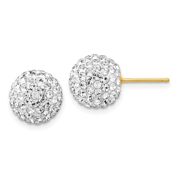 Gold Classics&#40;tm&#41; 10mm Crystal Ball Stud Earrings - image 