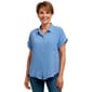 Womens Notations Dolman Sleeve Pearl Button Front Blouse - image 1
