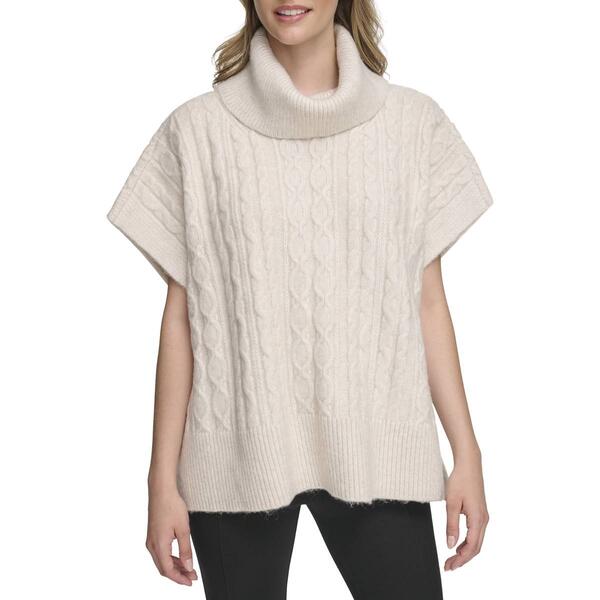 Womens Calvin Klein Cable Poncho Cowl Neck Sweater - image 