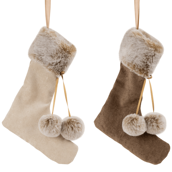 Northlight 7.5in. Plush Stockings Christmas Ornaments - Set of 2