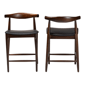 Baxton Studio Eira Walnut Wood Counter Stool - Set of 2 - image 2