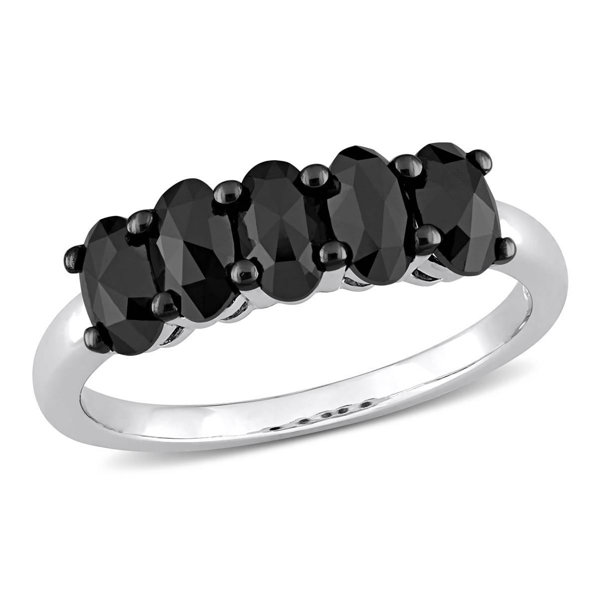 Radiant Rainbow™ Black Diamond Semi-Eternity Ring
