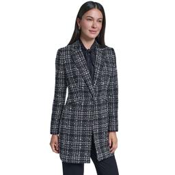 Womens Calvin Klein Long Sleeve Novelty Plaid Jacket