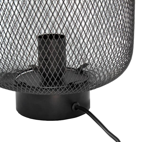 Simple Designs Metal Industrial Table Lamp w/Mesh Shade
