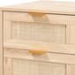 Baxton Studio Baird Oak Brown Wood/Rattan 2-Drawer Nightstand - image 5