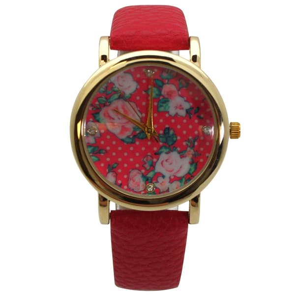 Womens Olivia Pratt&#40;tm&#41; Solid Colors w/ Flower Details Watch -514265 - image 