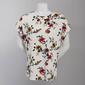 Womens Cure Short Sleeve Keyhole Crepe Top - Ivory/Floral - image 1