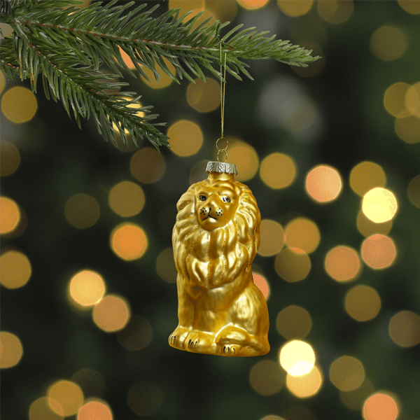 Northlight 4.25in. Standing Lion Glass Christmas Ornament