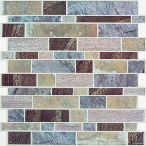 RoomMates&#174; Blue Long Stone Tile Peel & Stick Backsplash