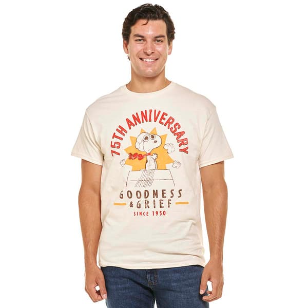 Young Mens Snoopy 75th Anniversary Graphic Tee - image 