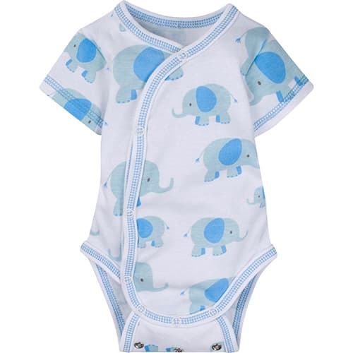 Baby Boy (NB) MiracleWear Blue Elephant Bodysuit - image 