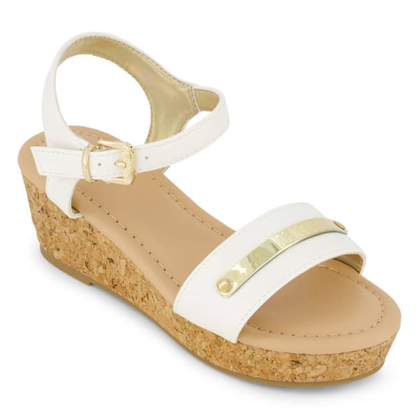 Big Girls DKNY Amber Metal Strap Wedge Sandals