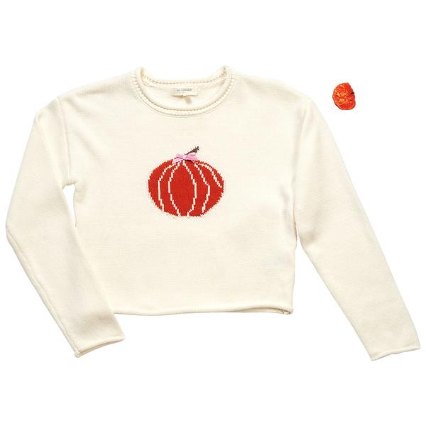 Girls (7-16) No Comment Long Sleeve Pumpkin Crew Sweater - image 