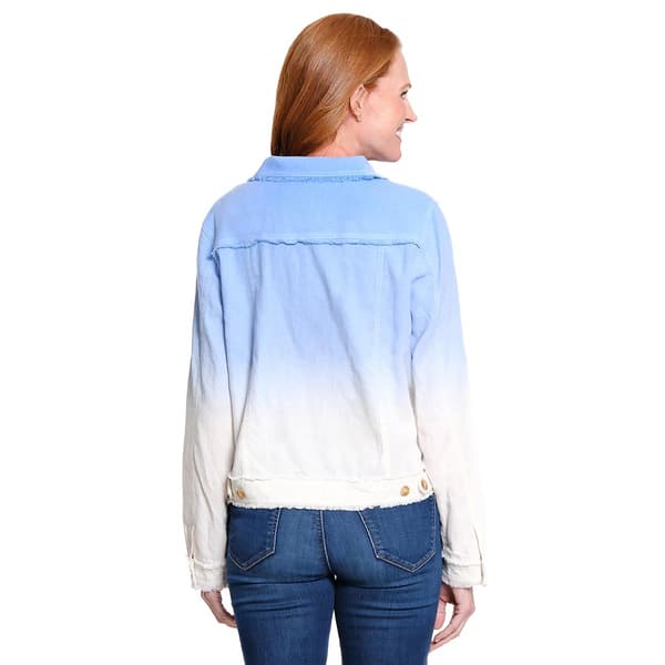 Womens Ali Miles Fray Edges Ombre Denim Jacket